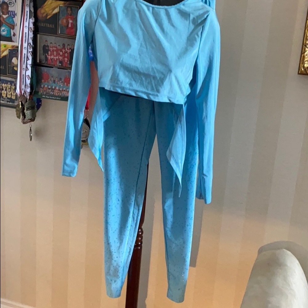 2pc Baby Blue Pants Suit
